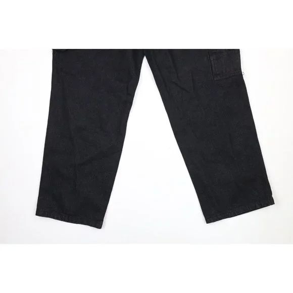 NOS Vintage Streetwear Mens 36x30 NBA Basketball Team Logo Baggy Wide Leg Jeans